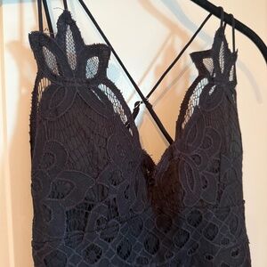 Blue Rain Black Maxi Dress Adella Size XS Lace Detail